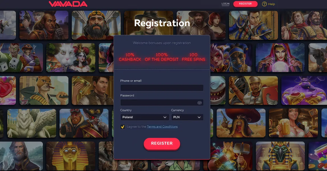 Rejestracja i logowanie w kasynie Vavada PL