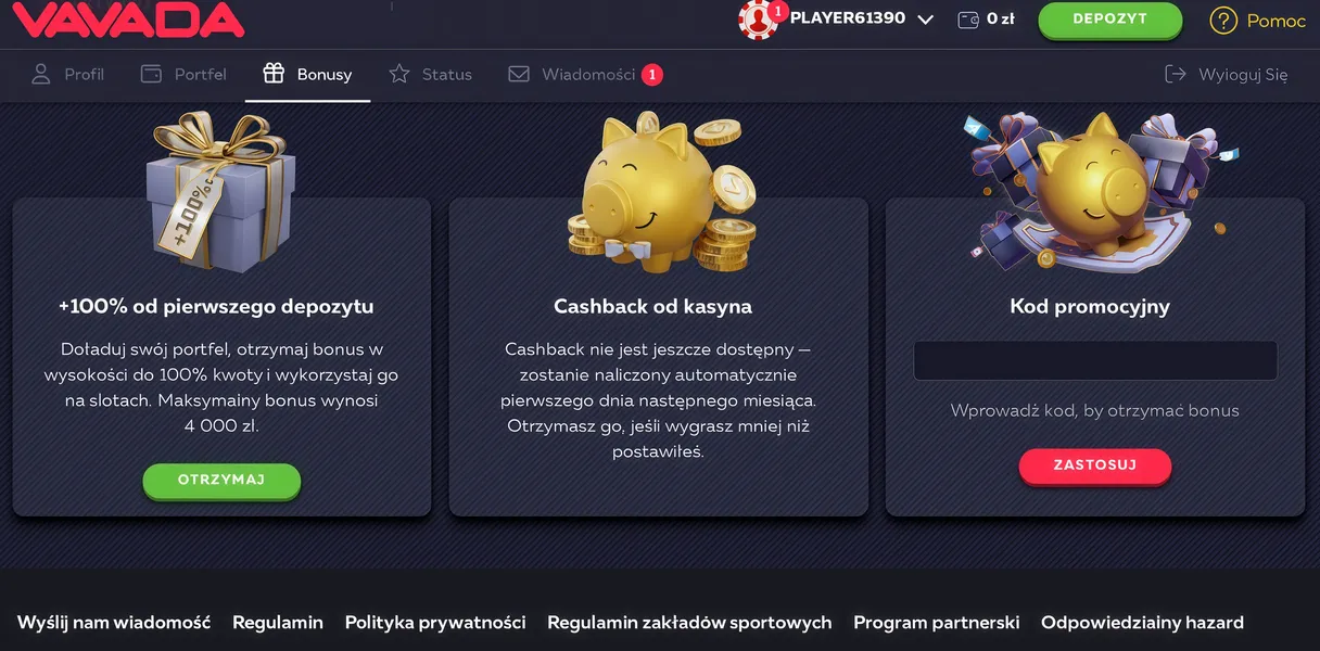 Bonus powitalny dla nowych graczy